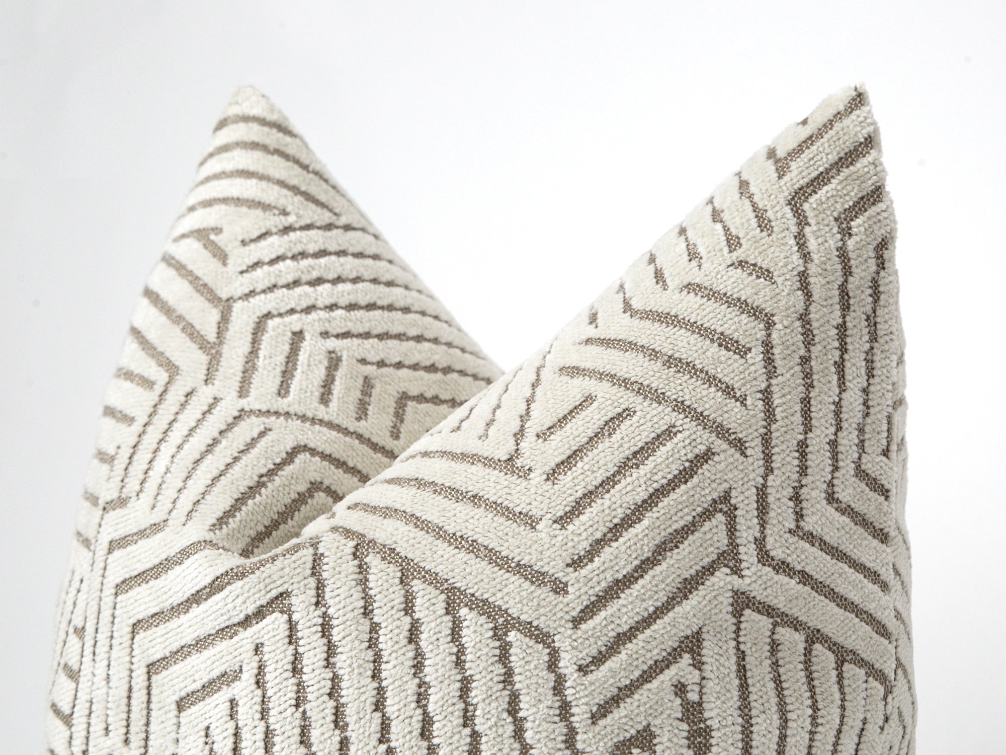 Cream Geometric Textured Pillow Cover