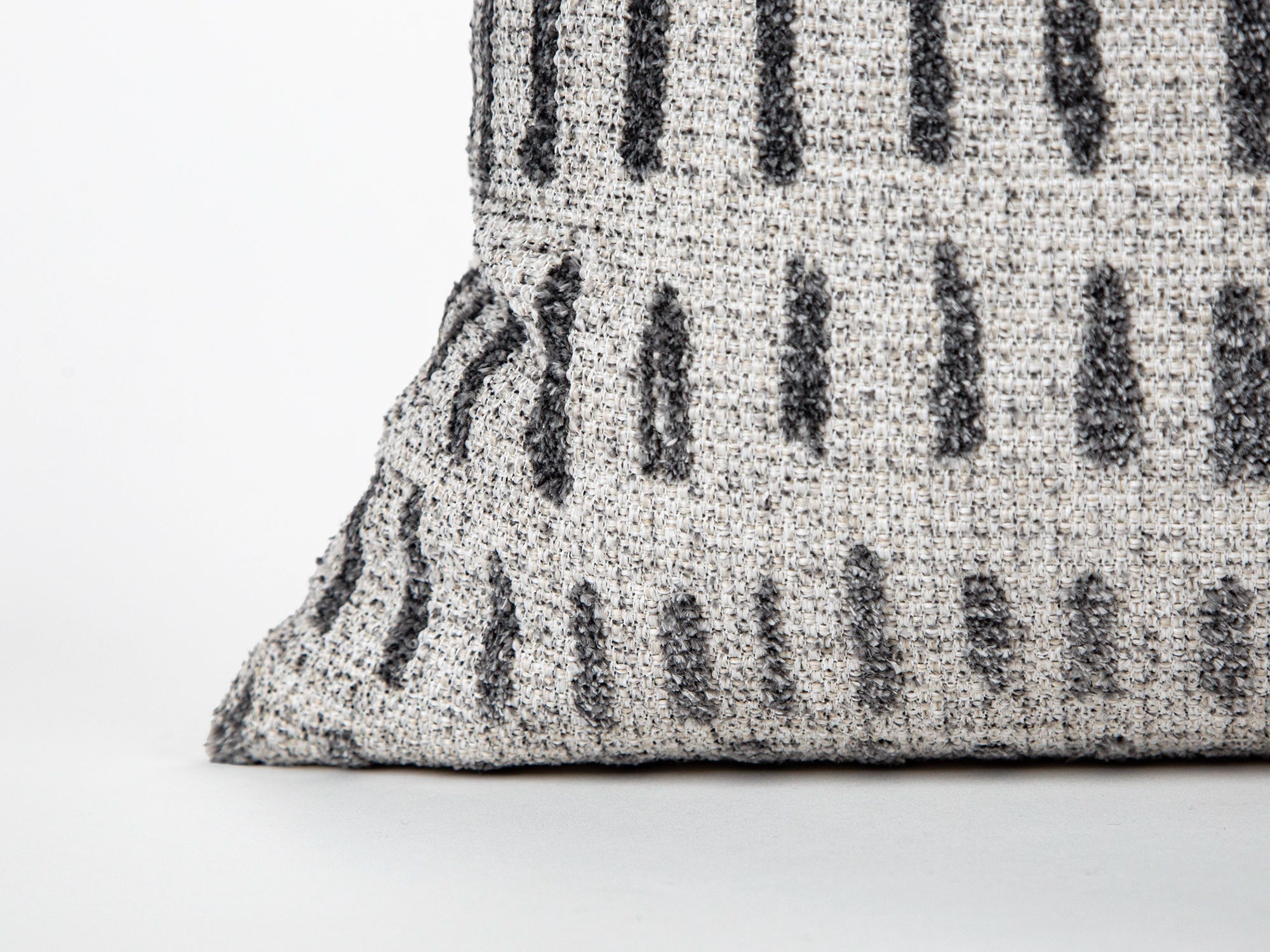 Ivory and Gray Dash Pillow Cover