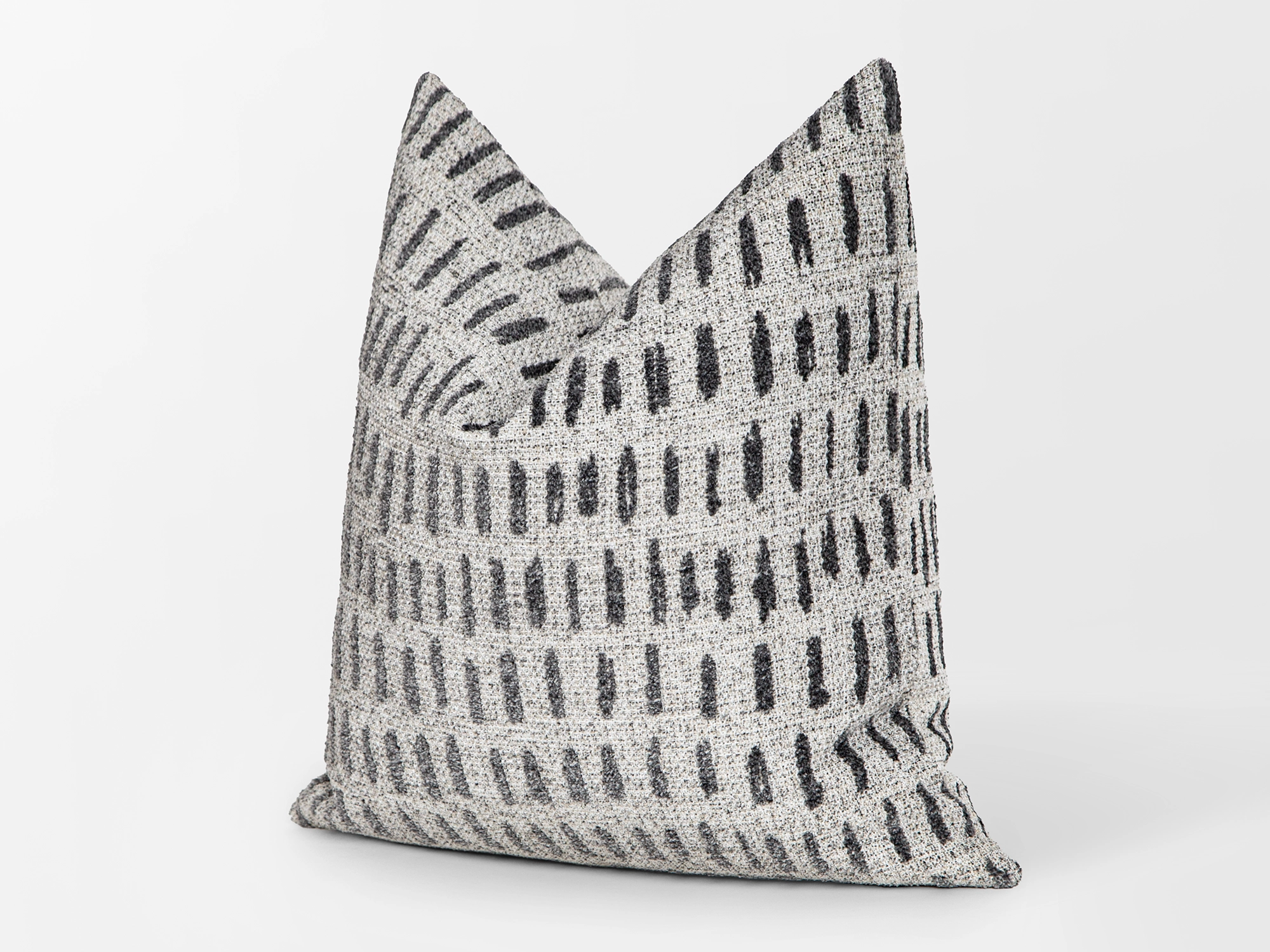 Ivory and Gray Dash Pillow Cover