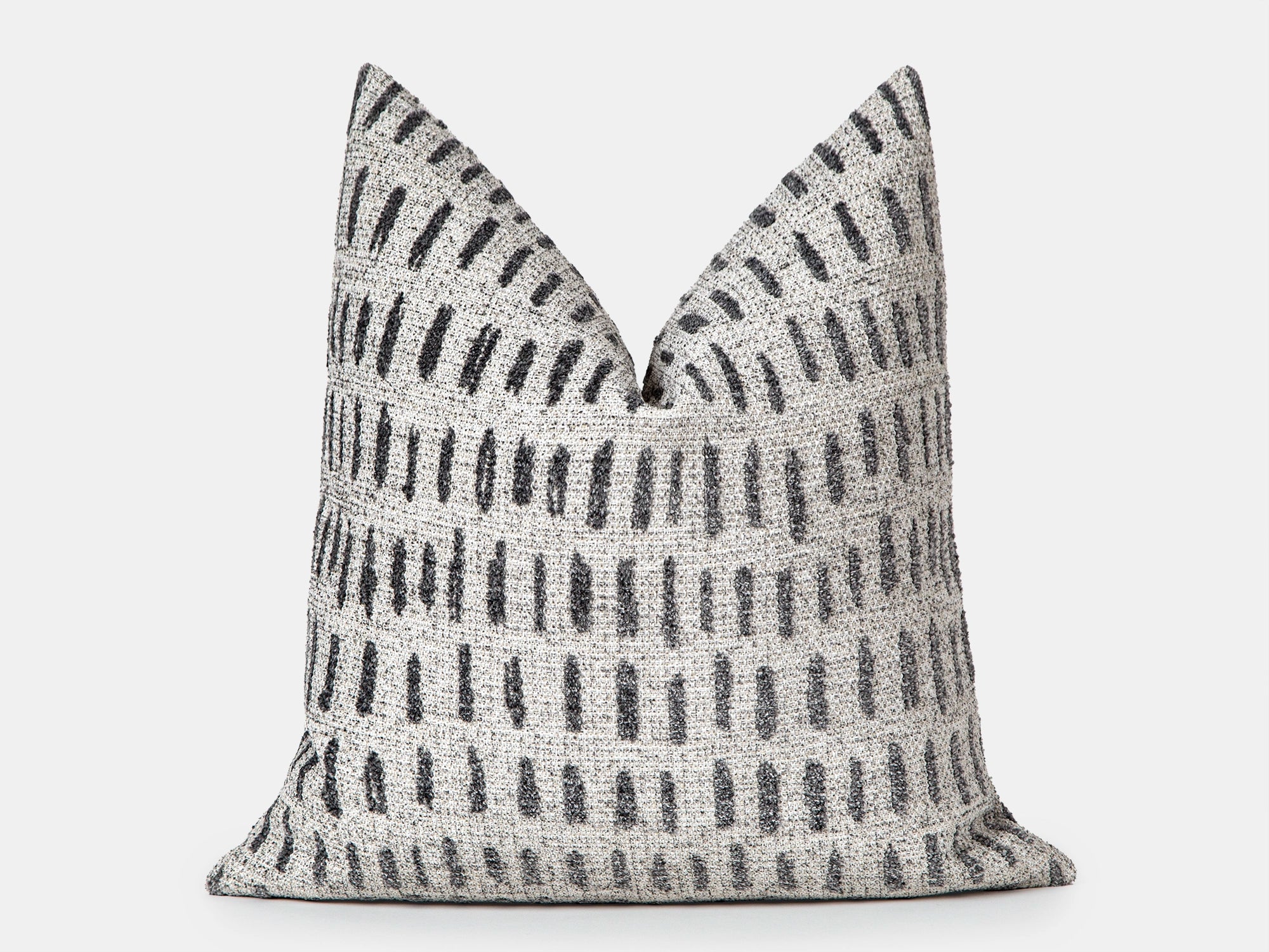 Ivory and Gray Dash Pillow Cover