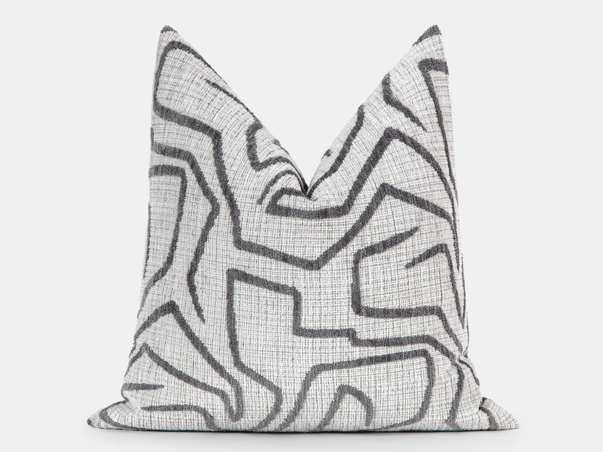 Ivory and Gray Graffito Pillow Cover