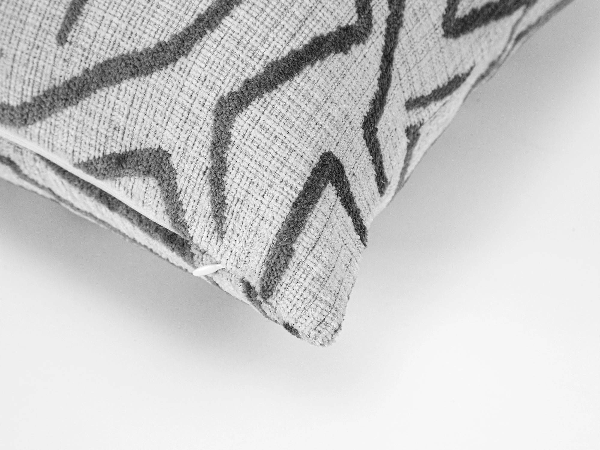 Ivory and Gray Graffito Pillow Cover