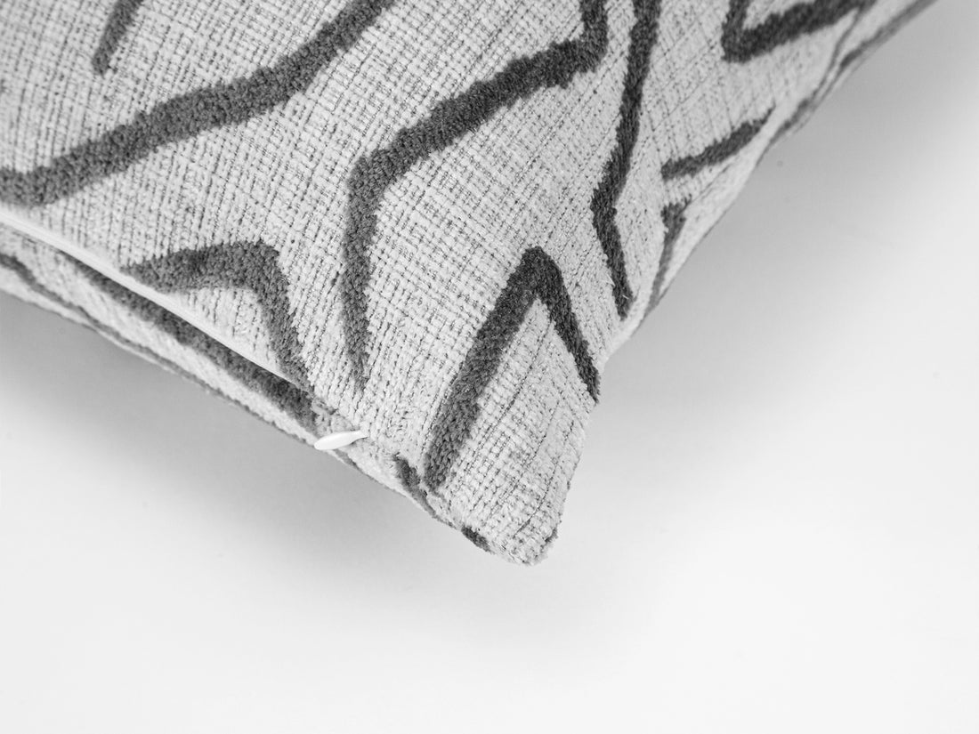 Ivory and Gray Graffito Pillow Cover