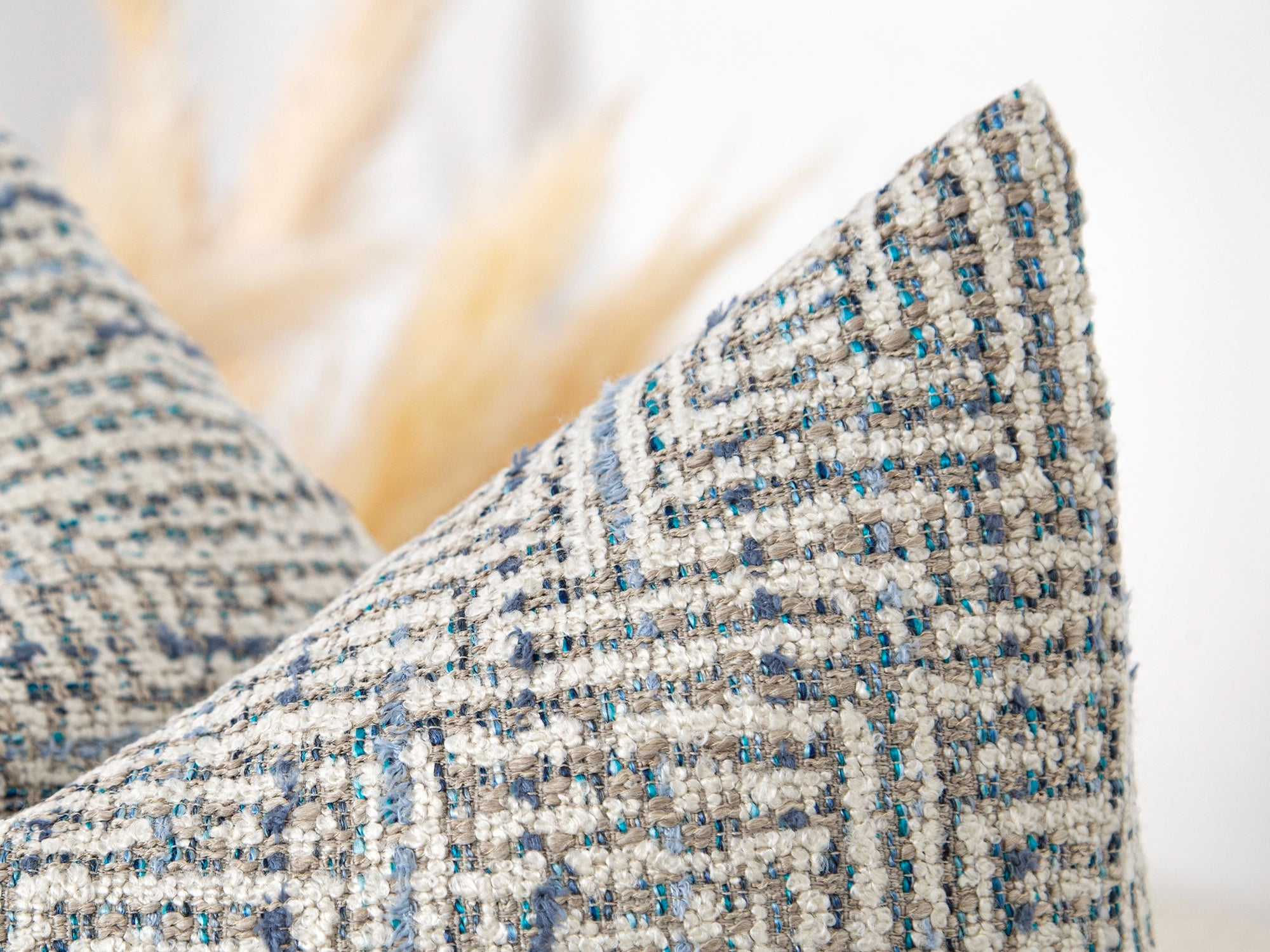 Dusty Blue Artisan Throw Pillow Cover