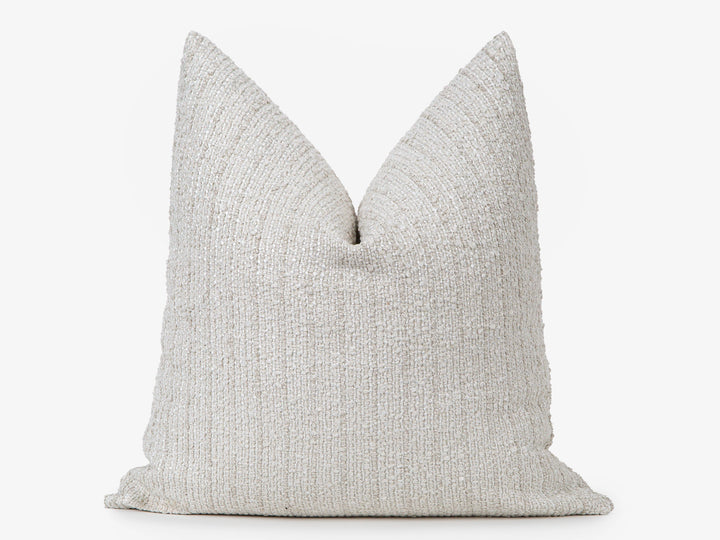 Ivory Linear Boucle Pillow Cover