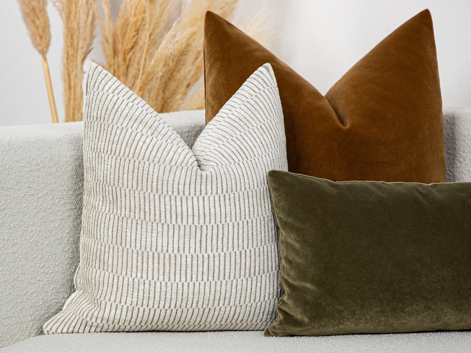 Ivory Linear Textured Pillow Cover