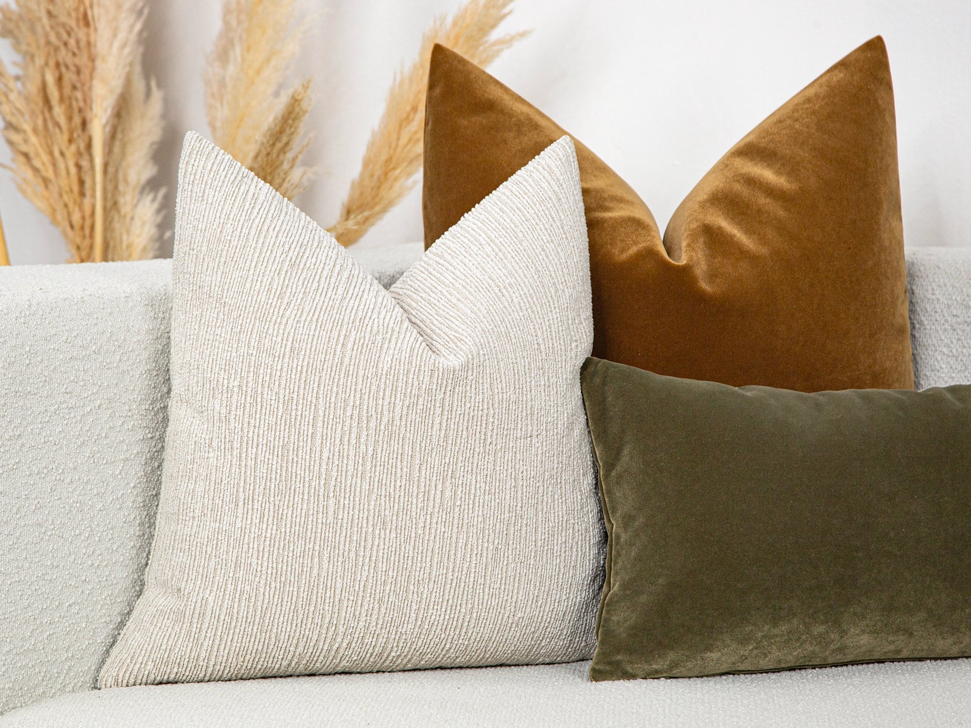 Ivory Linear Textured Pillow Cover - District