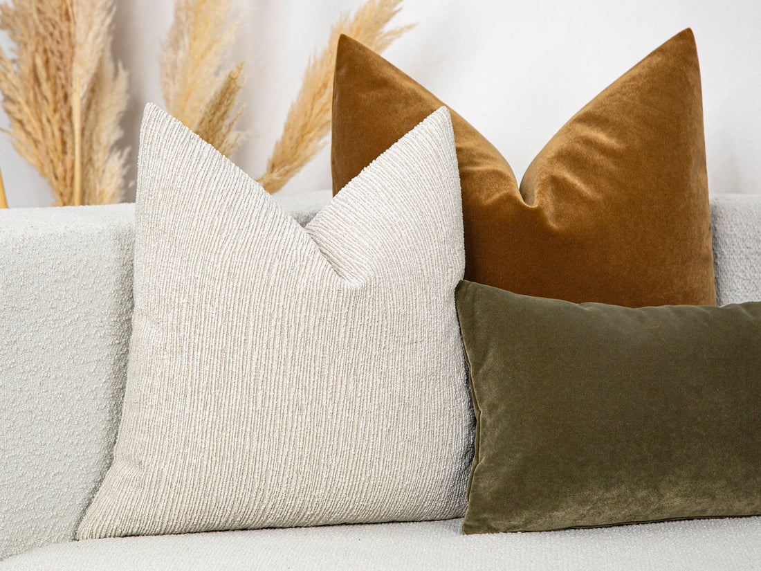 Ivory Linear Textured Pillow Cover - District