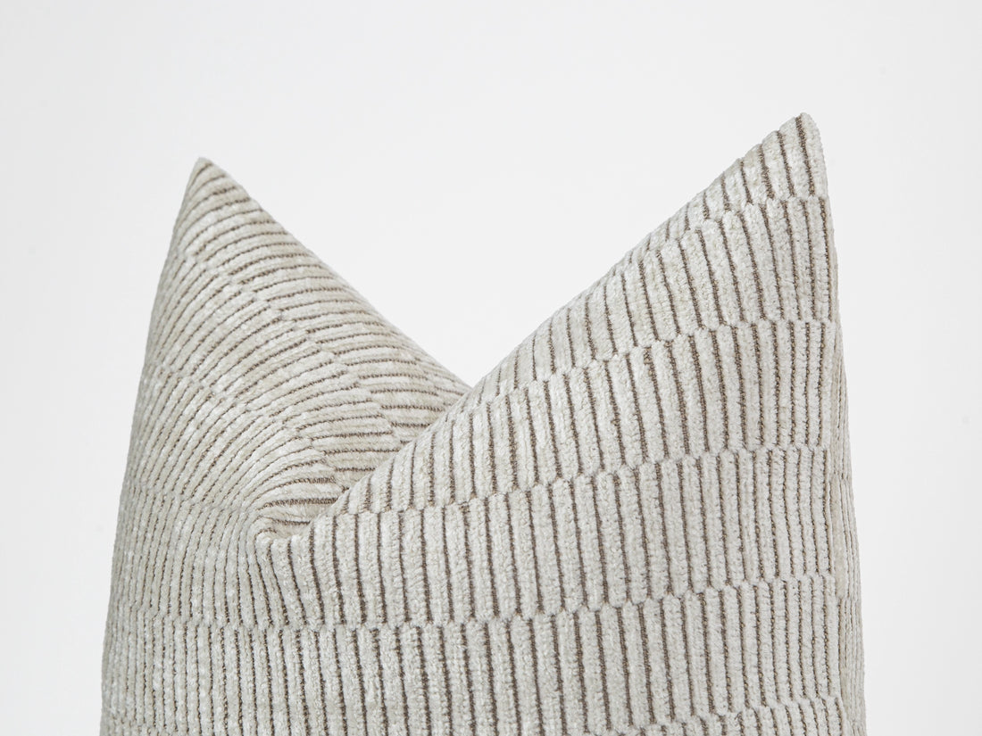 Ivory Linear Textured Pillow Cover