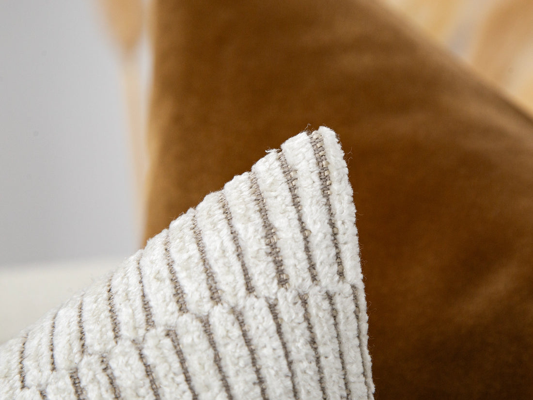 Ivory Linear Textured Pillow Cover