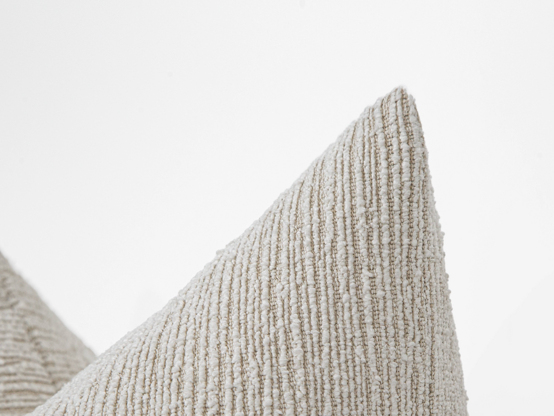 Ivory Linear Textured Pillow Cover - District