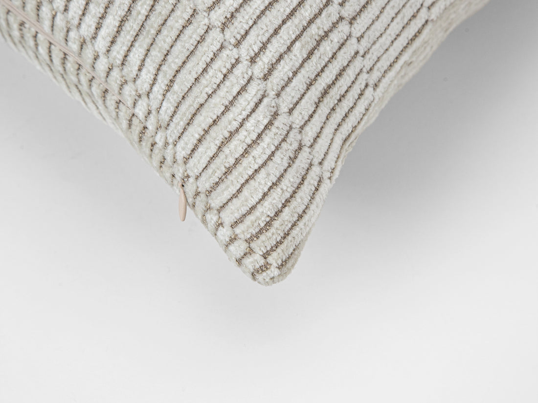 Ivory Linear Textured Pillow Cover