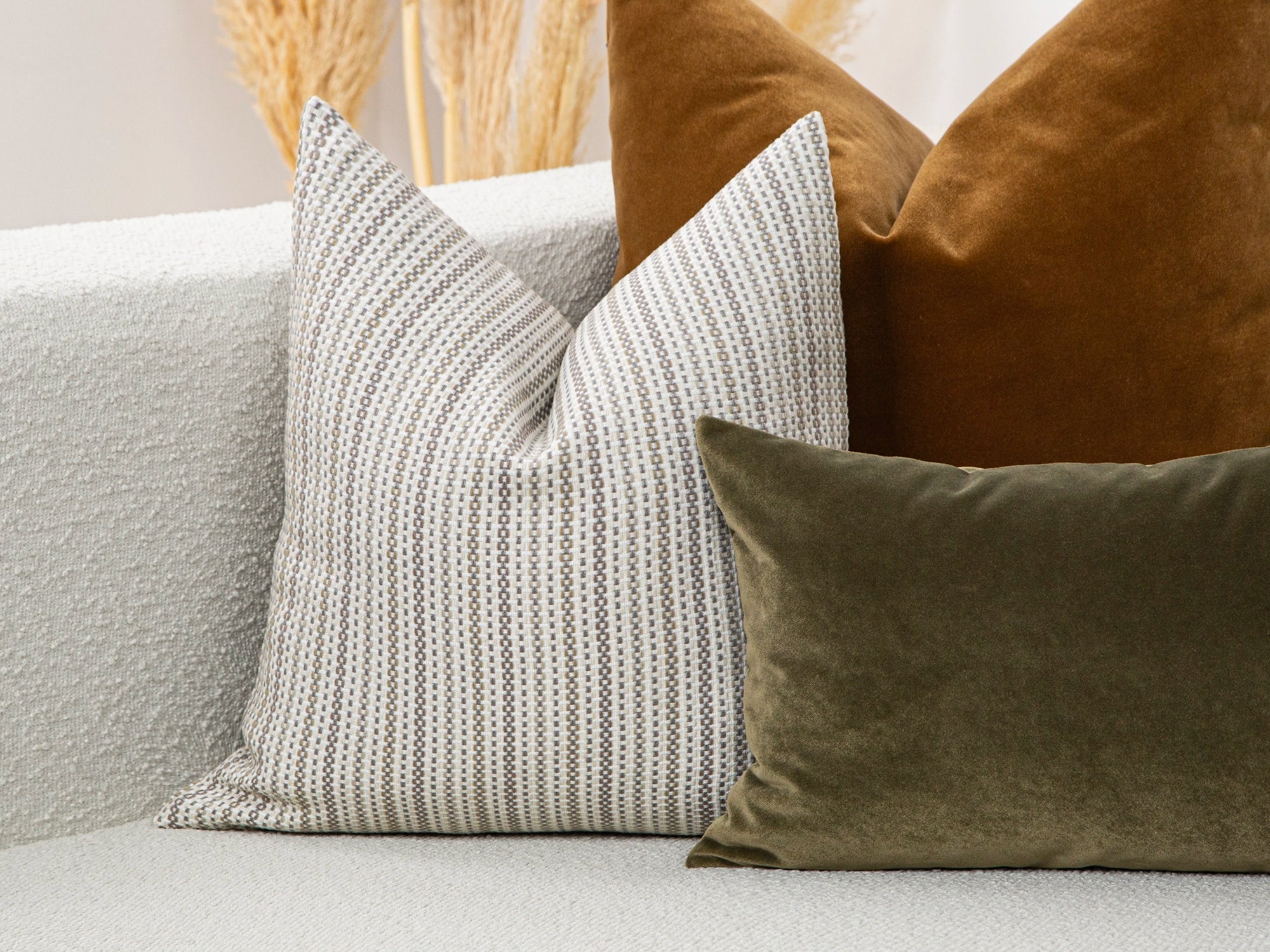 Ivory Stripe Woven Pillow Cover