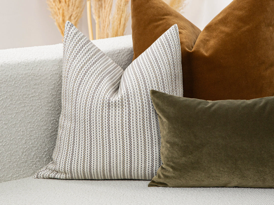 Ivory Stripe Woven Pillow Cover