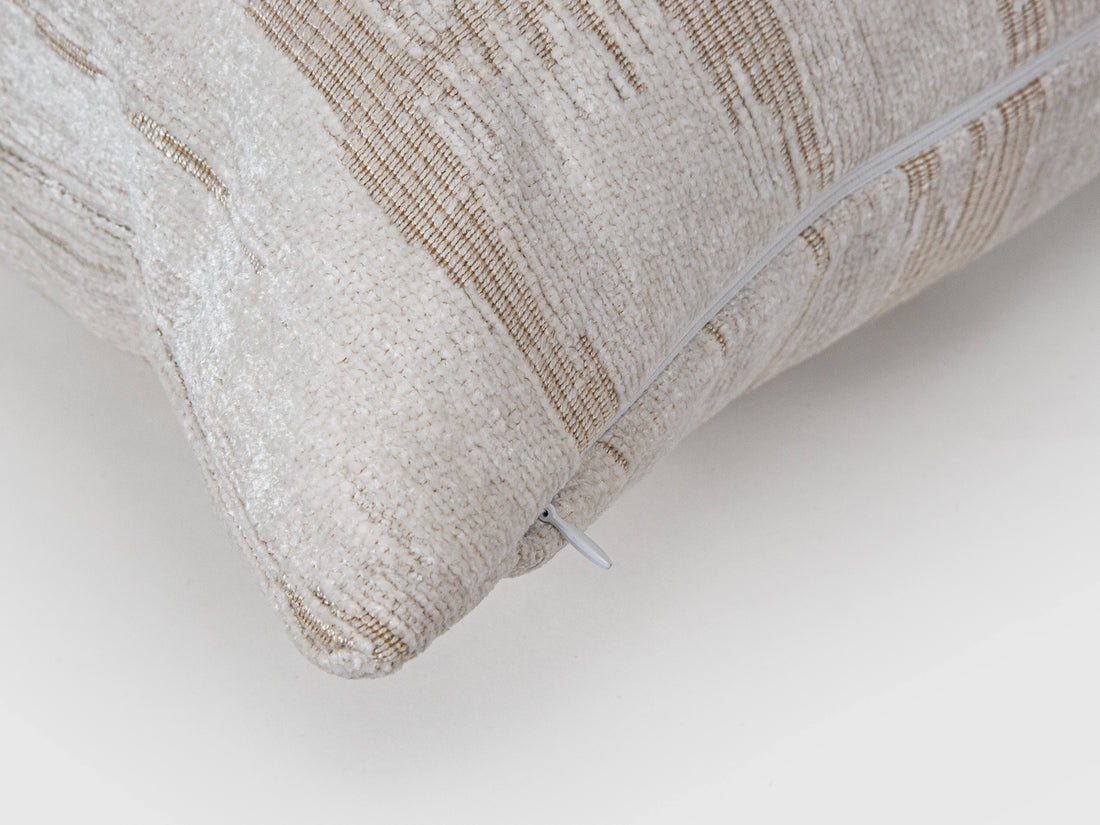 Ivory Textured Silky Pillow Cover