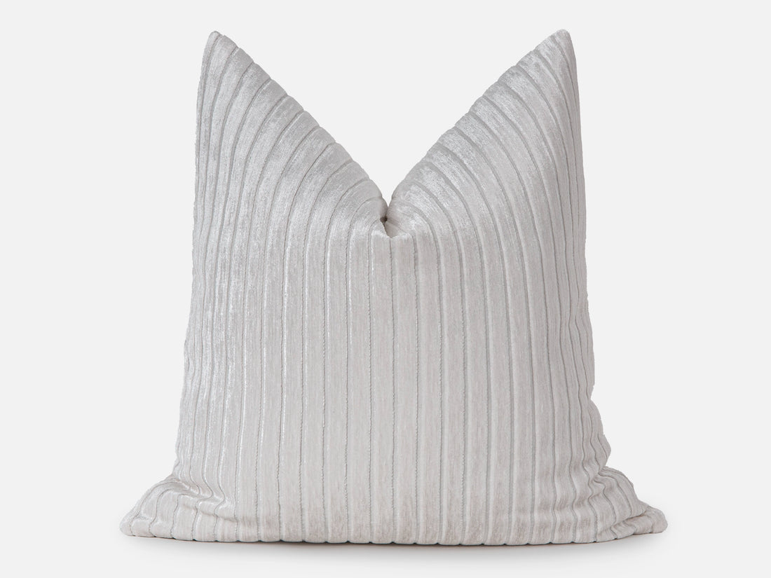 Ivory  Shiny Velvet Corduroy Pillow Cover