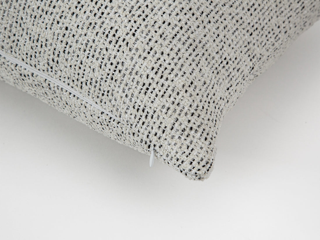 Ivory Black Speckled Woven Pillow Cover