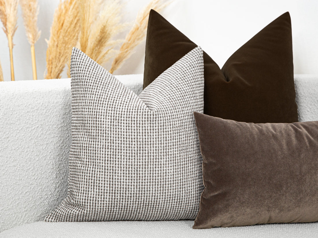 Ivory and Taupe Spotted Pillow Cover