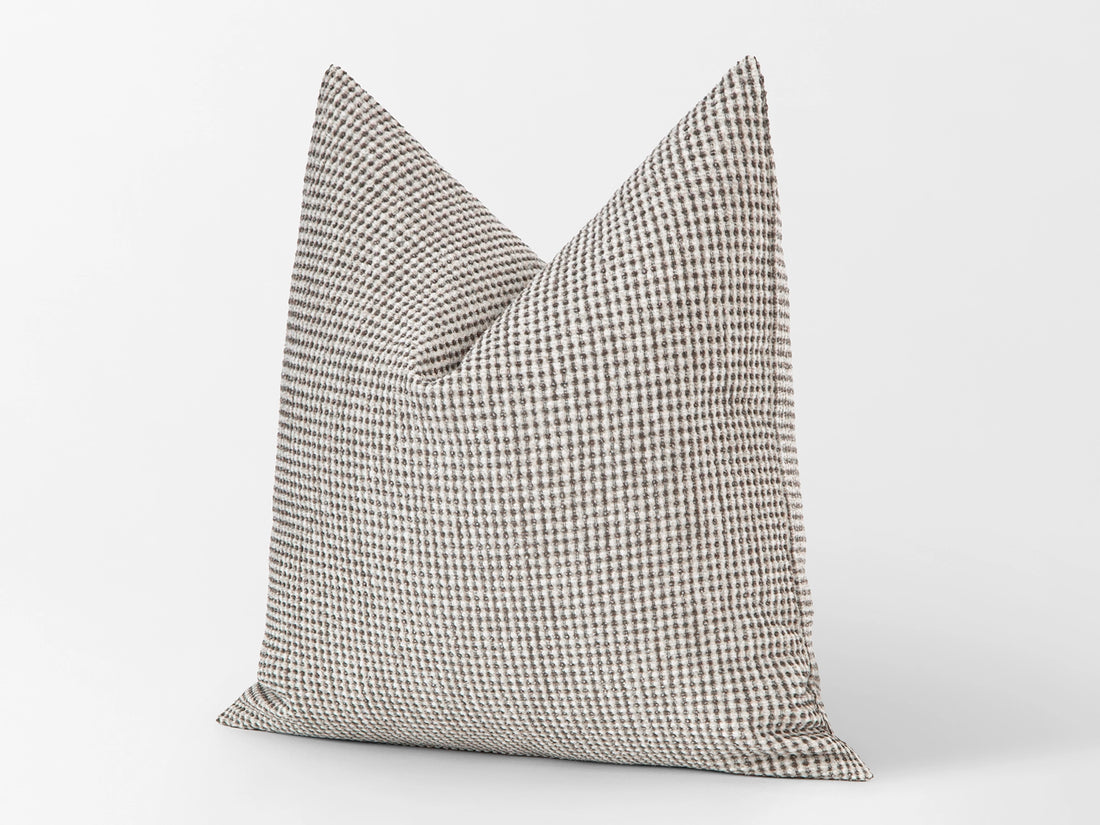 Ivory and Taupe Spotted Pillow Cover
