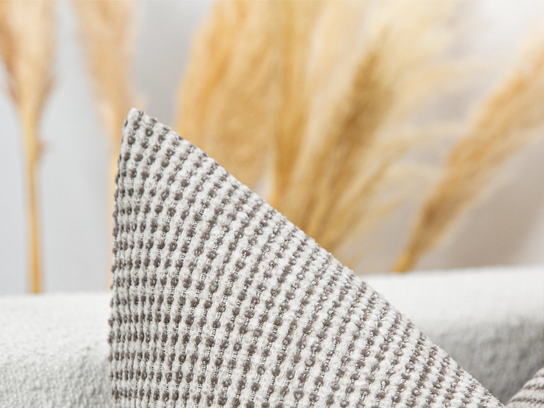 Ivory and Taupe Spotted Pillow Cover