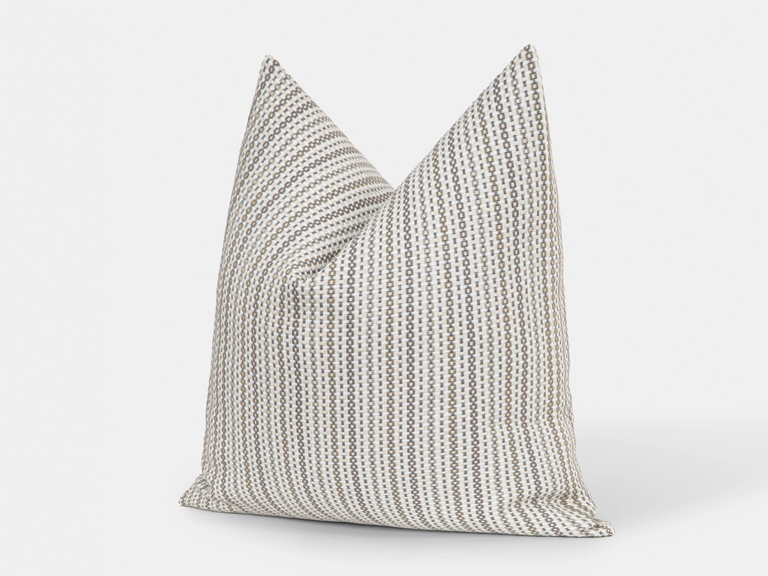 Ivory Stripe Woven Pillow Cover