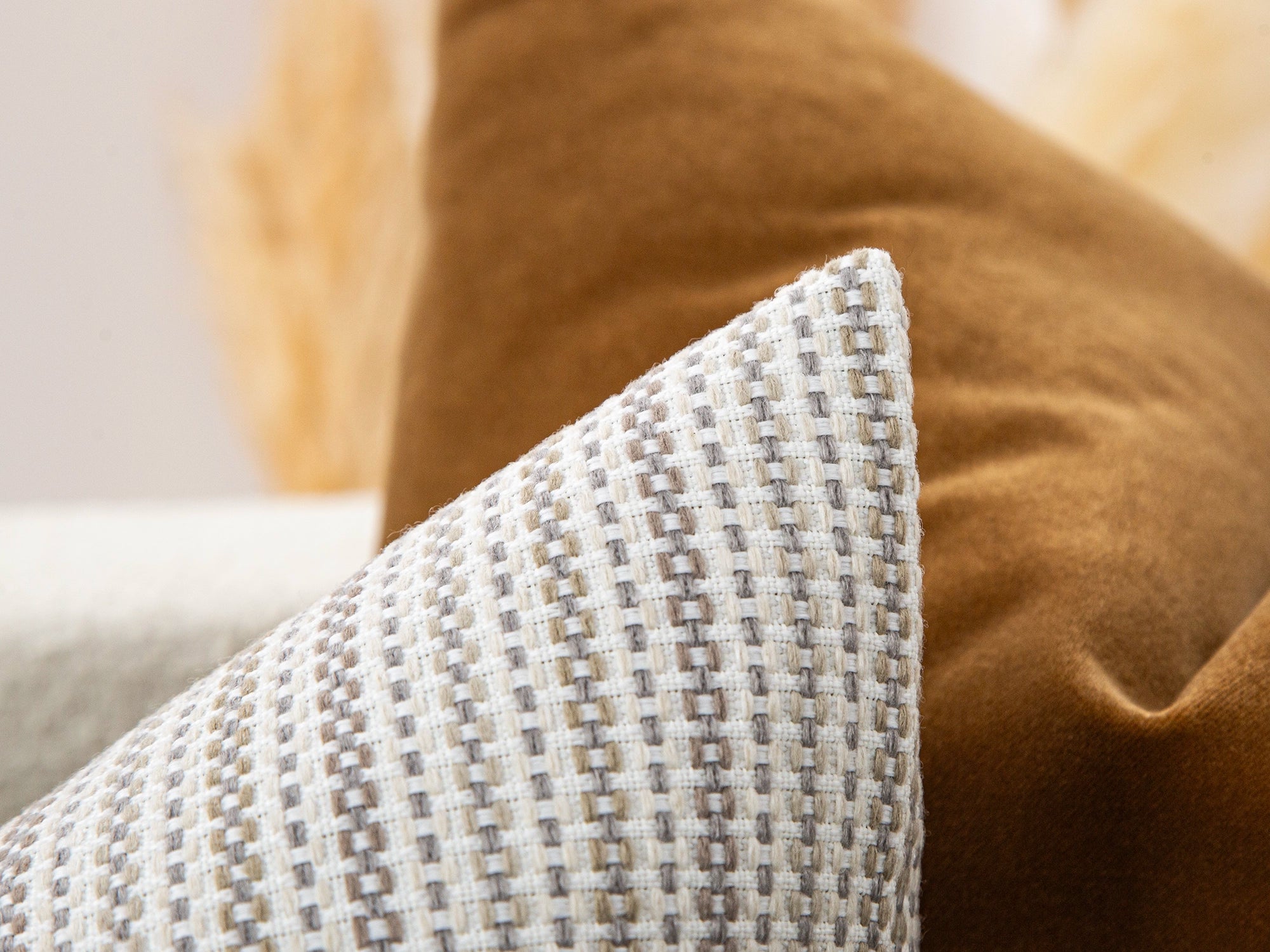 Ivory Stripe Woven Pillow Cover