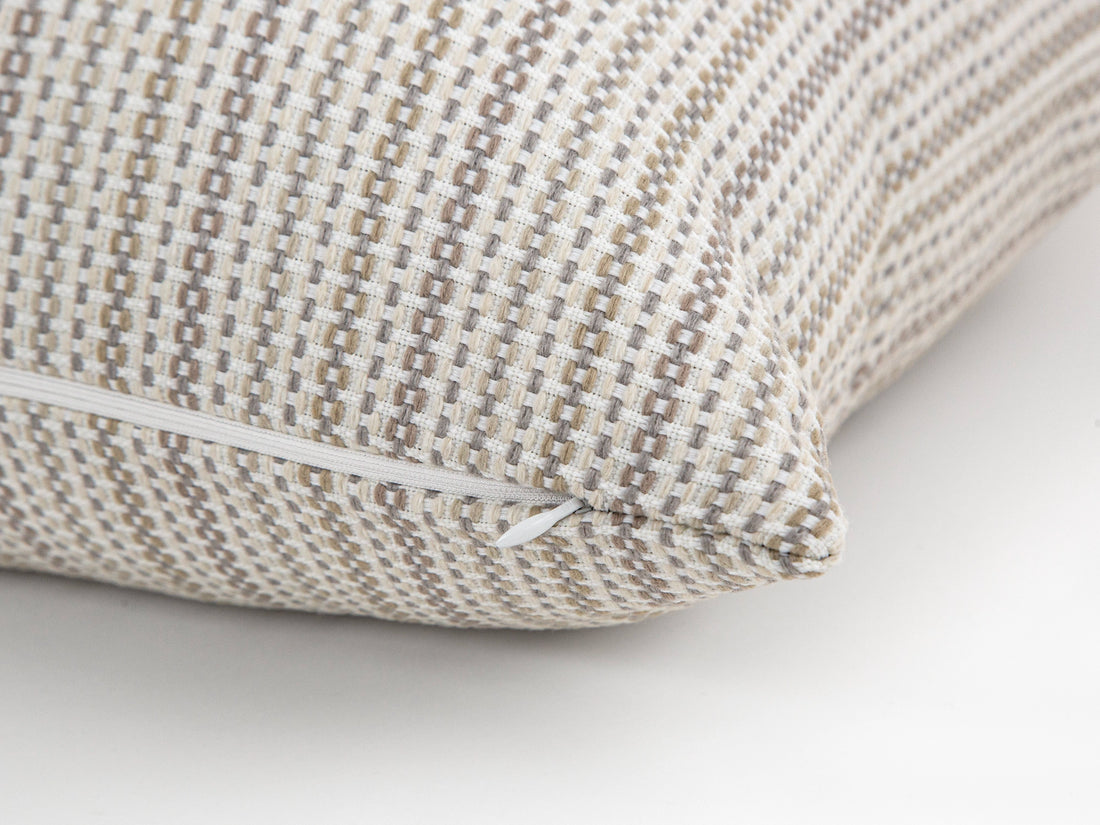 Ivory Stripe Woven Pillow Cover