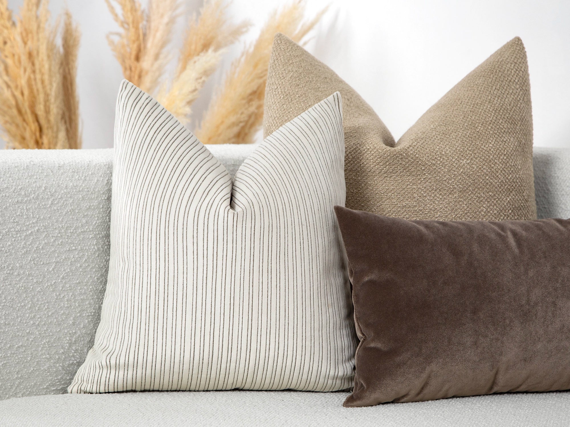 Ivory Striped Pillow Cover