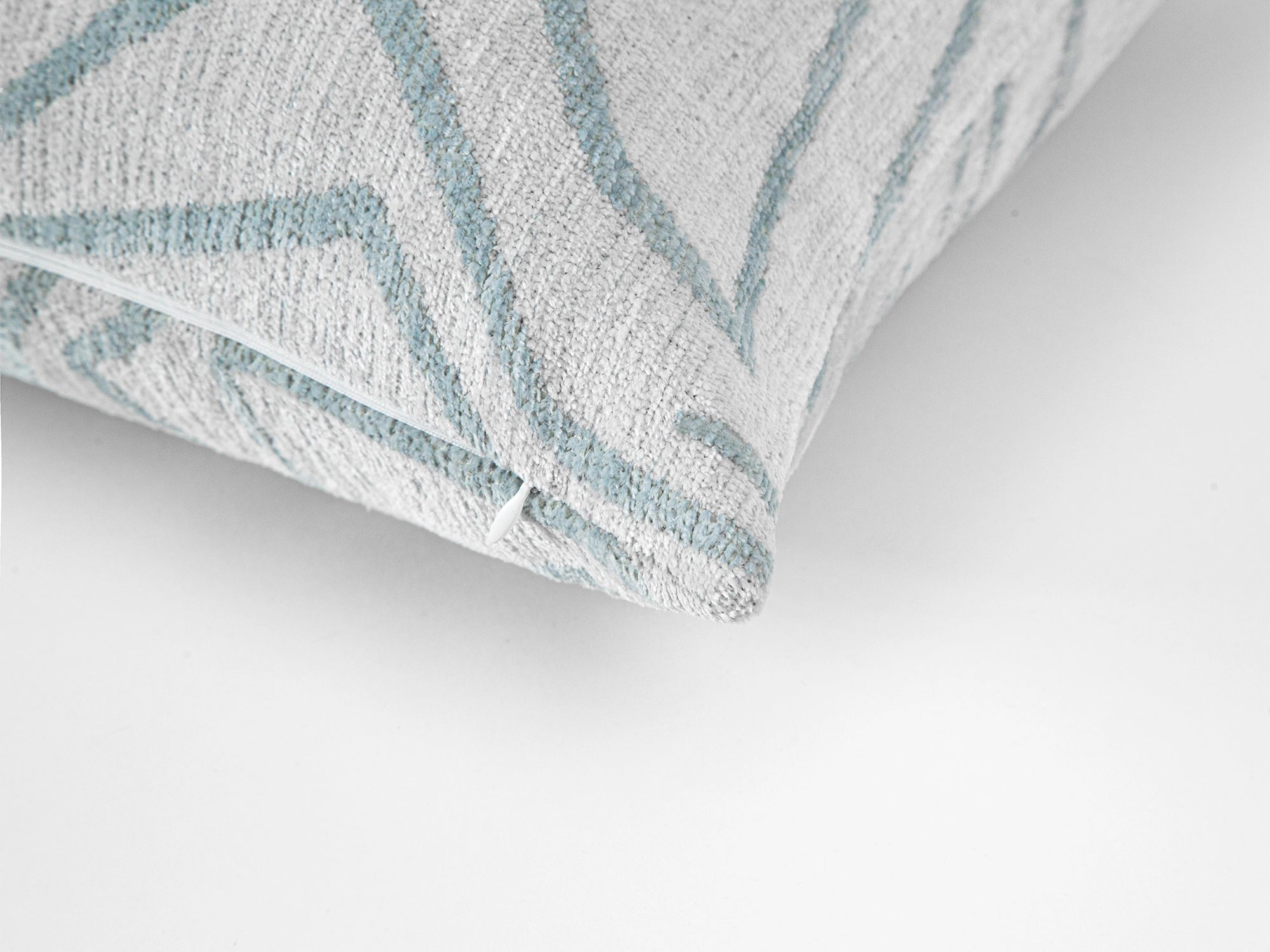 Ivory and Teal Graffito Pillow Cover