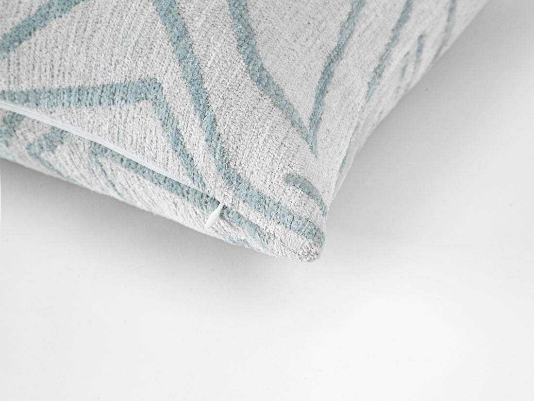 Ivory and Teal Graffito Pillow Cover