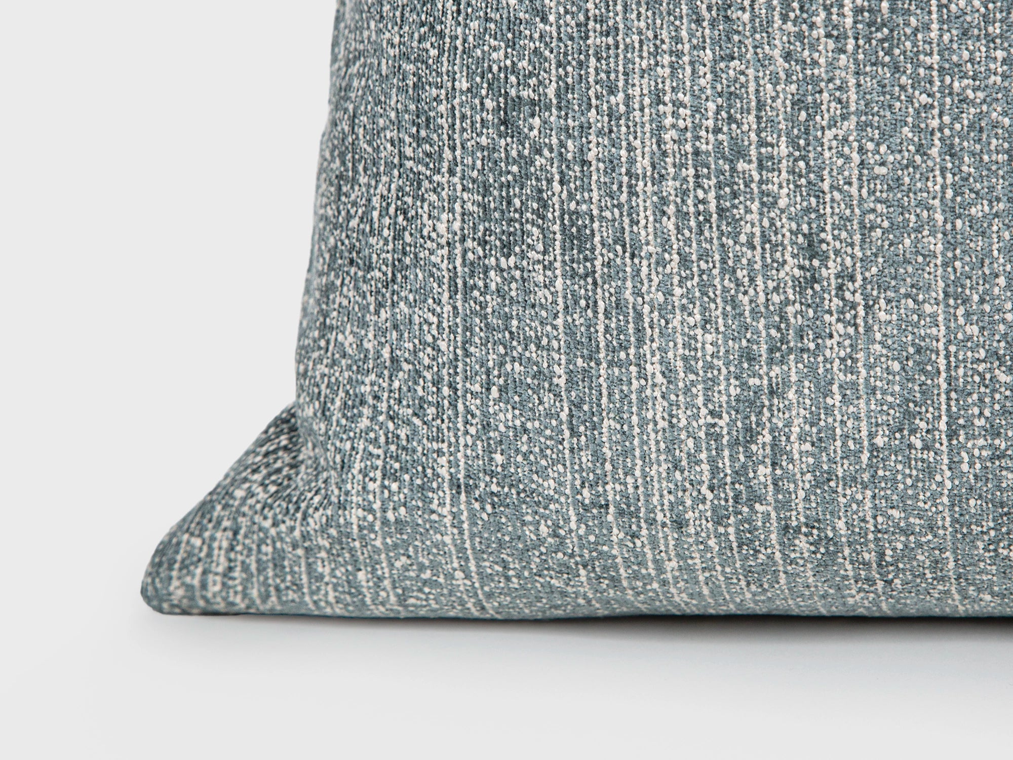 Ivory & Teal Linear Woven Pillow Cover