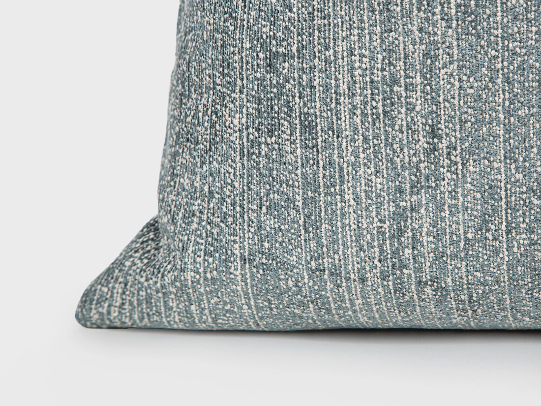 Ivory & Teal Linear Woven Pillow Cover