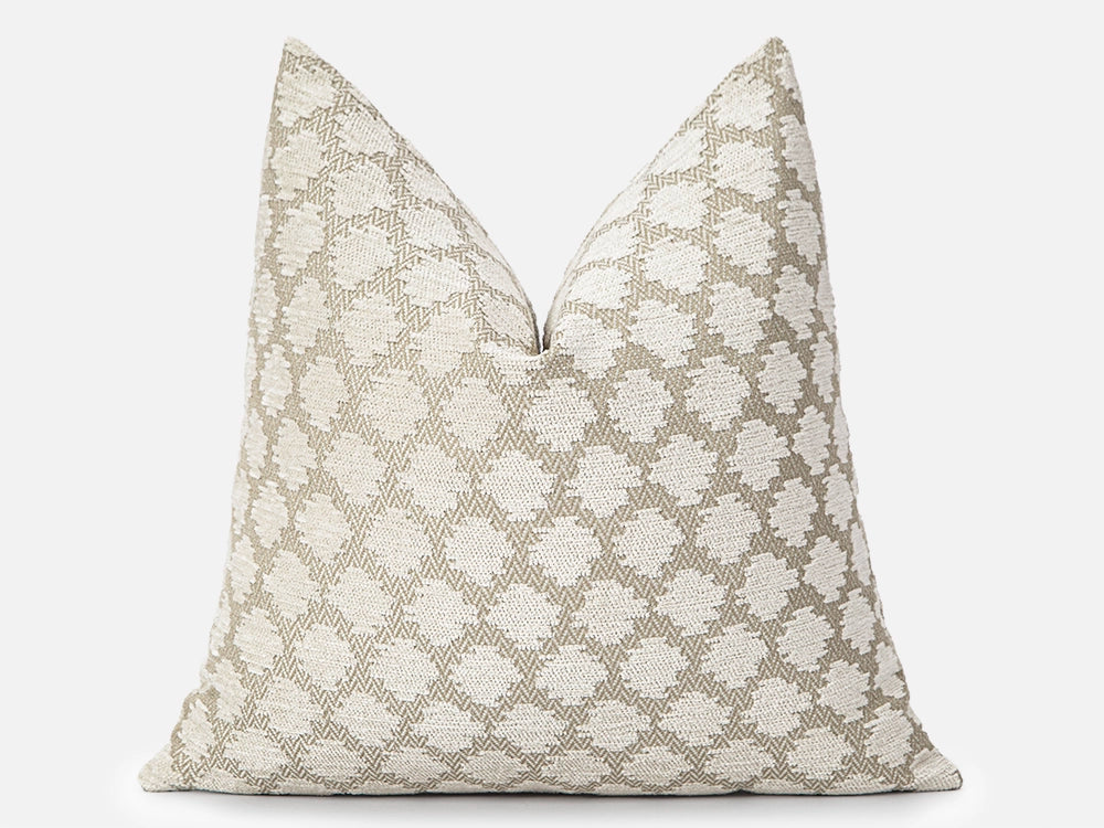 Ivory Spotted Textured Pillow Cover
