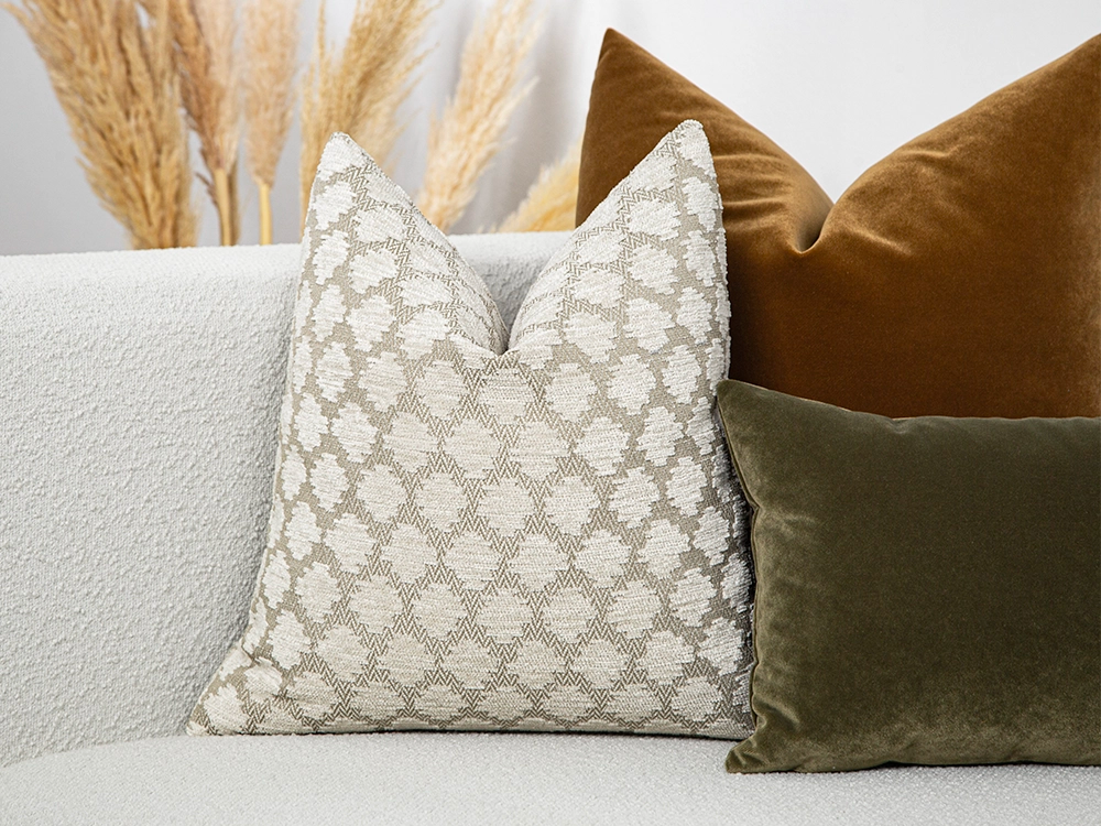 Ivory Spotted Textured Pillow Cover