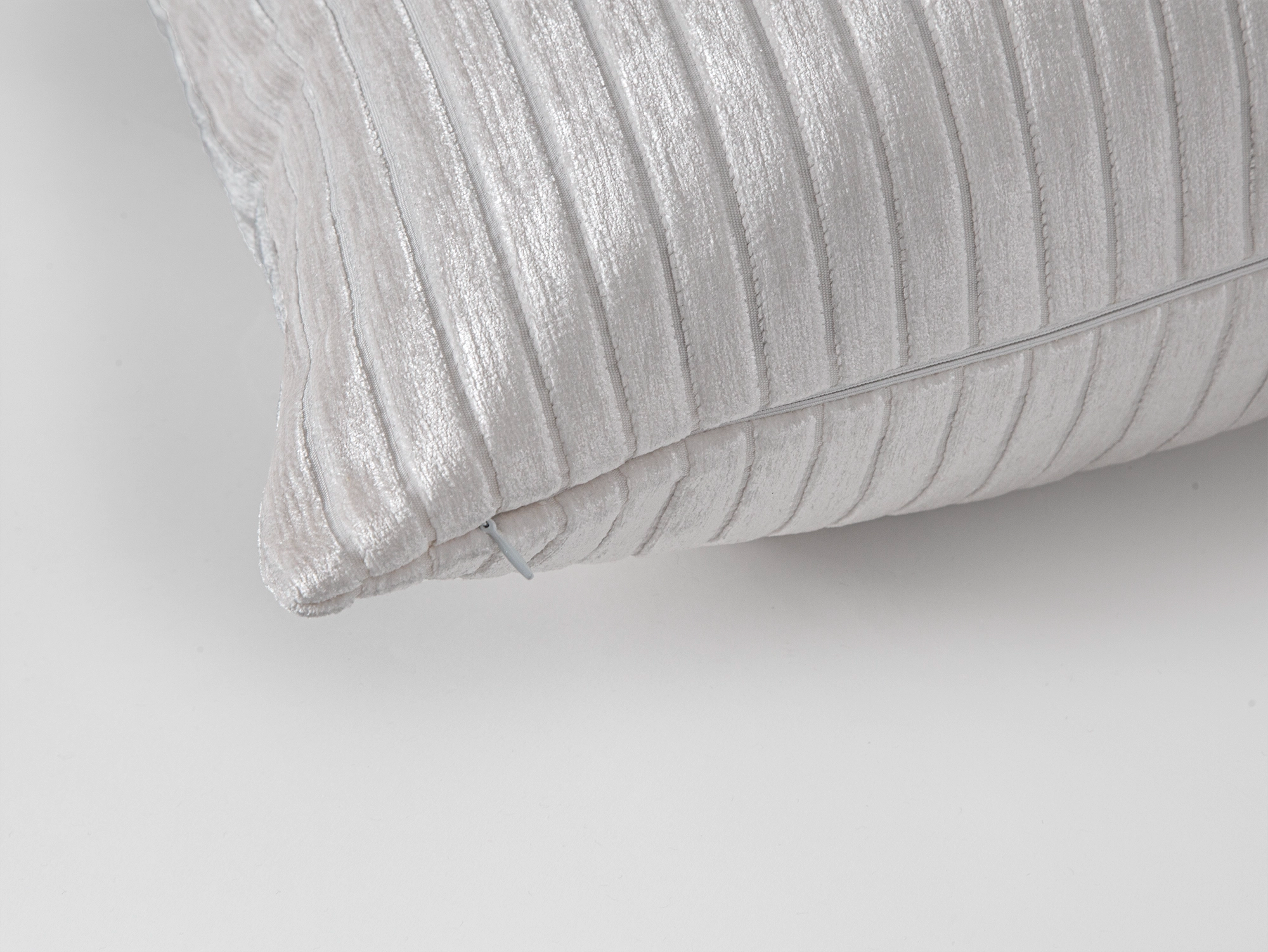 Ivory  Shiny Velvet Corduroy Pillow Cover