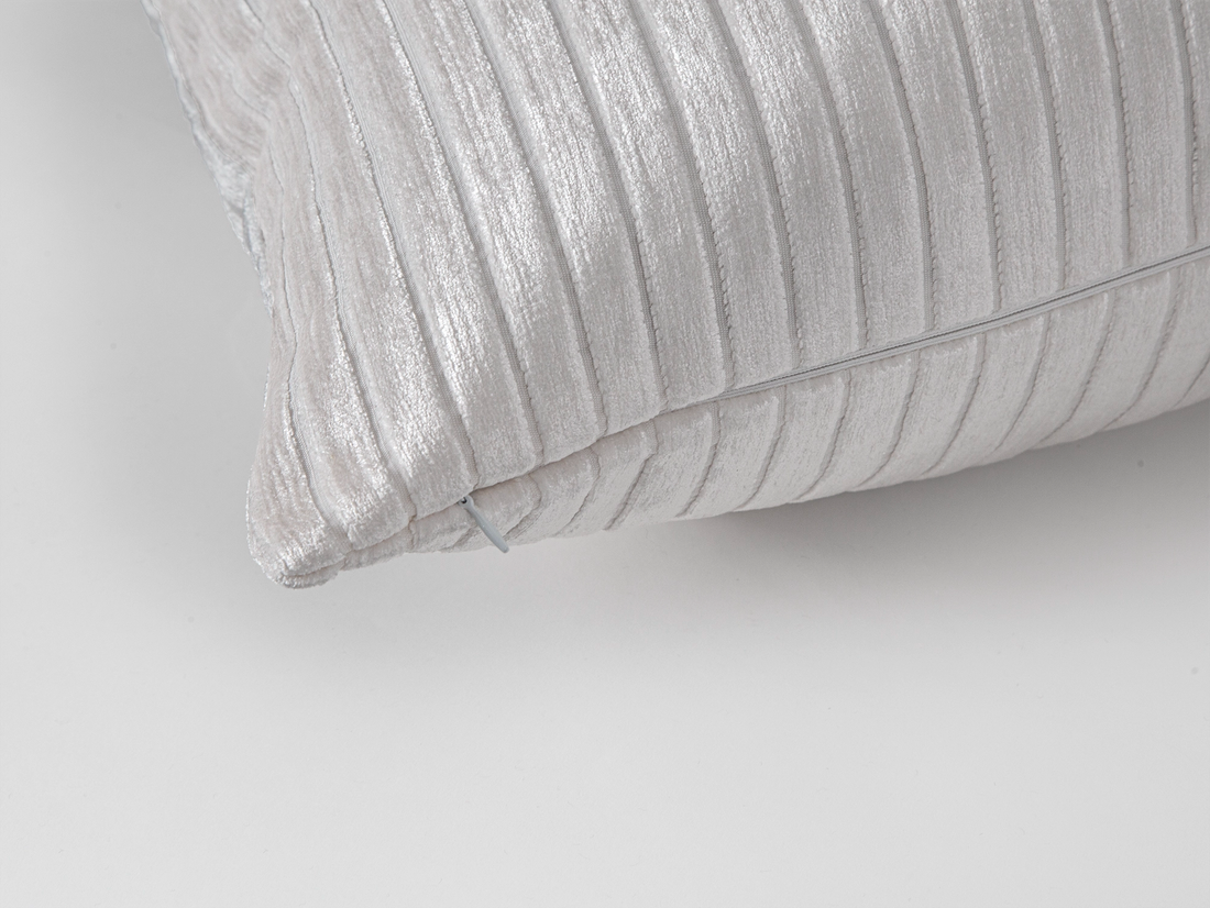 Ivory  Shiny Velvet Corduroy Pillow Cover