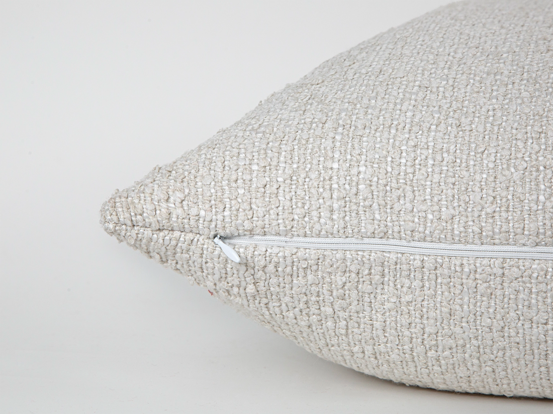 Ivory Striped Boucle Pillow Cover