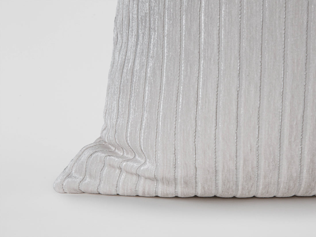 Ivory  Shiny Velvet Corduroy Pillow Cover