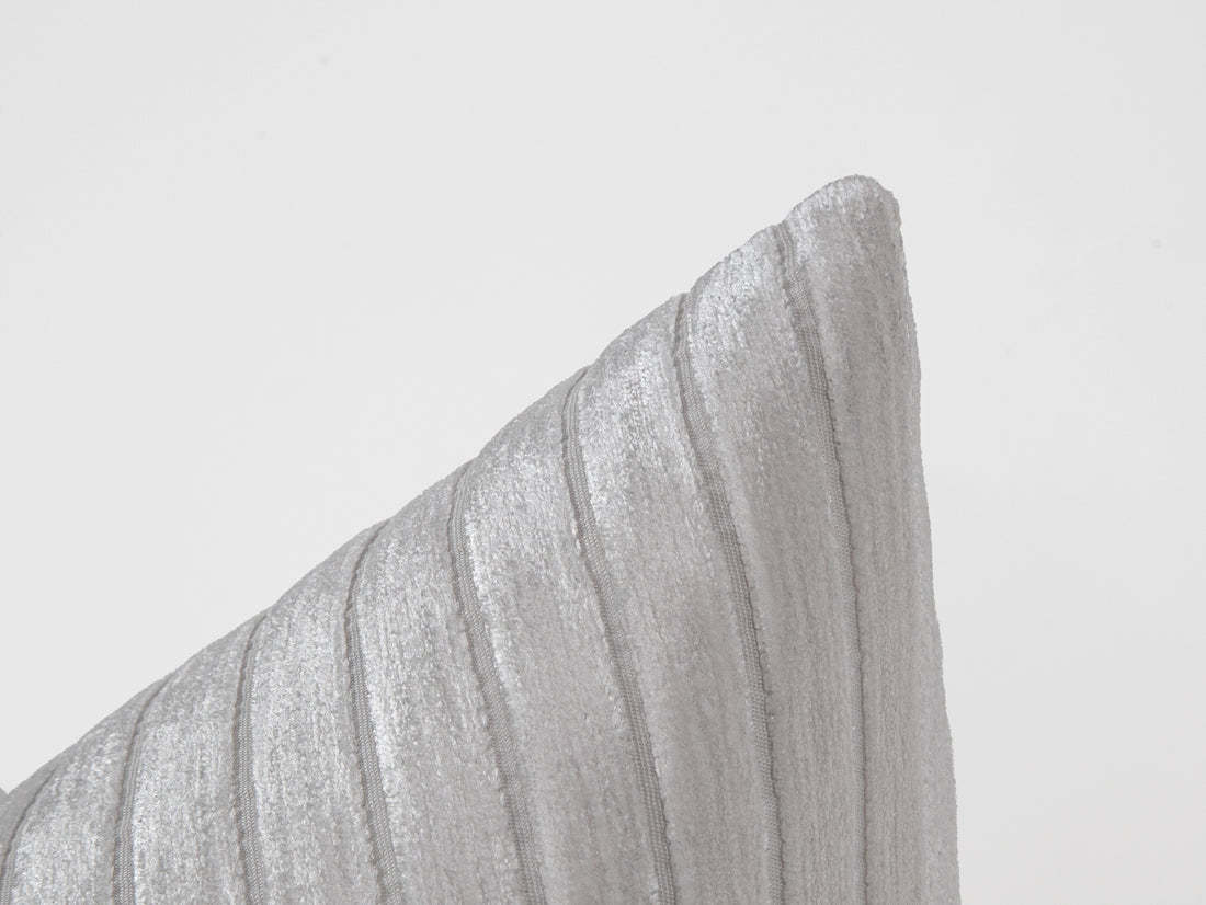 Ivory  Shiny Velvet Corduroy Pillow Cover