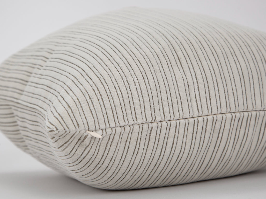 Ivory Striped Pillow Cover