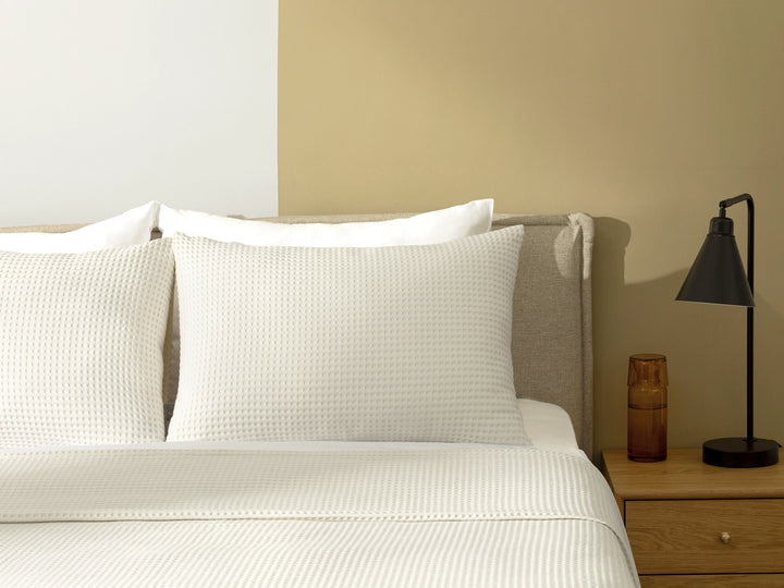 Ivory Waffle Bed Throw Set