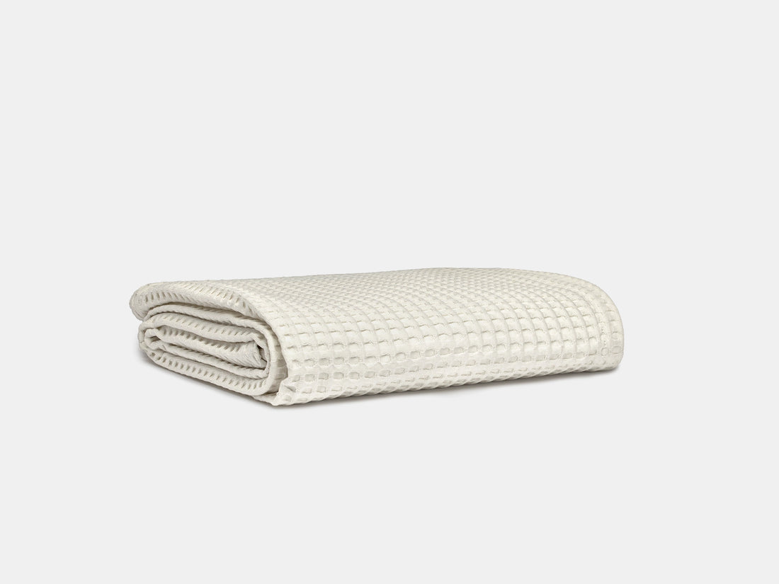 Ivory Waffle Sofa Throw