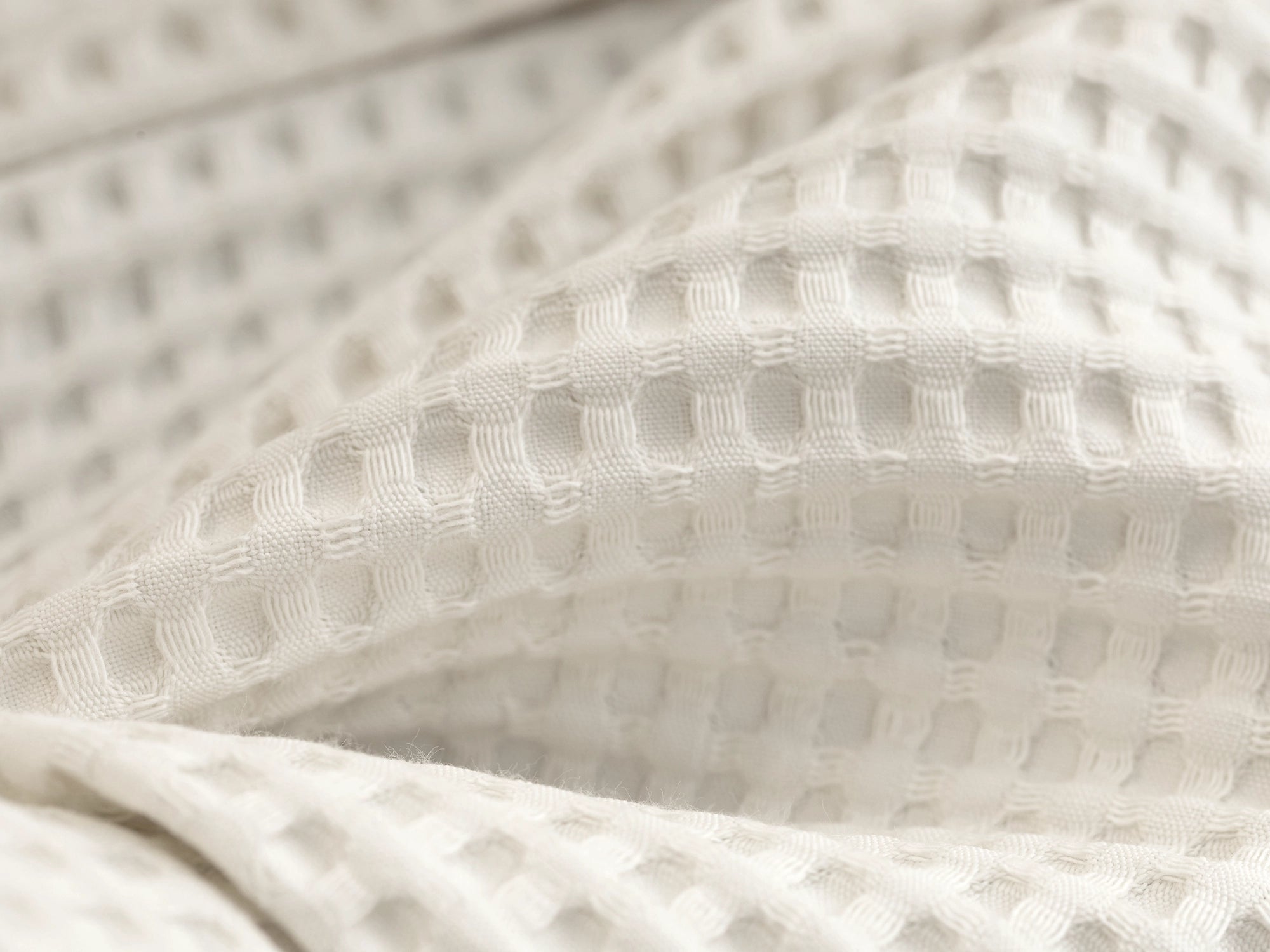 Ivory Waffle Sofa Throw