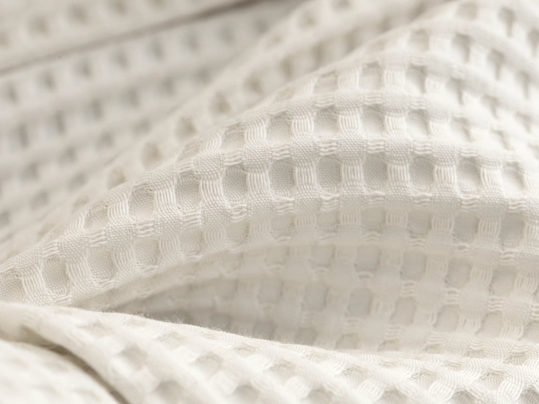Ivory Waffle Sofa Throw