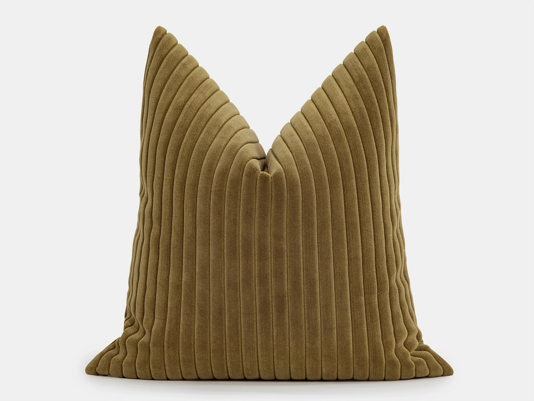 Khaki Corduroy Velvet Pillow Cover