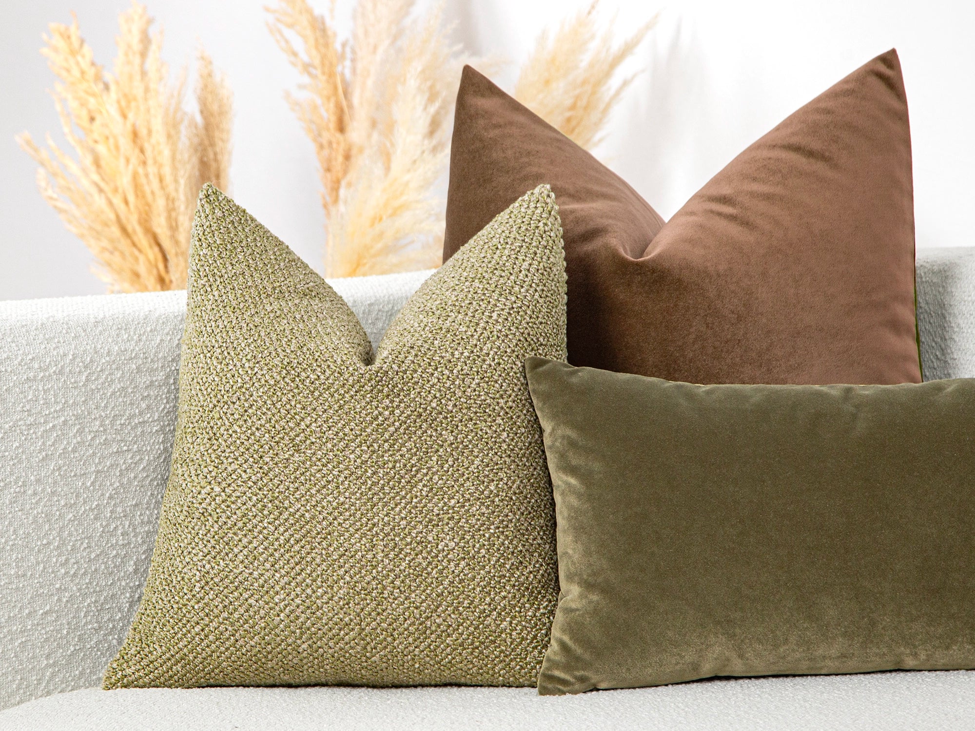Khaki Textured Pillow Cover