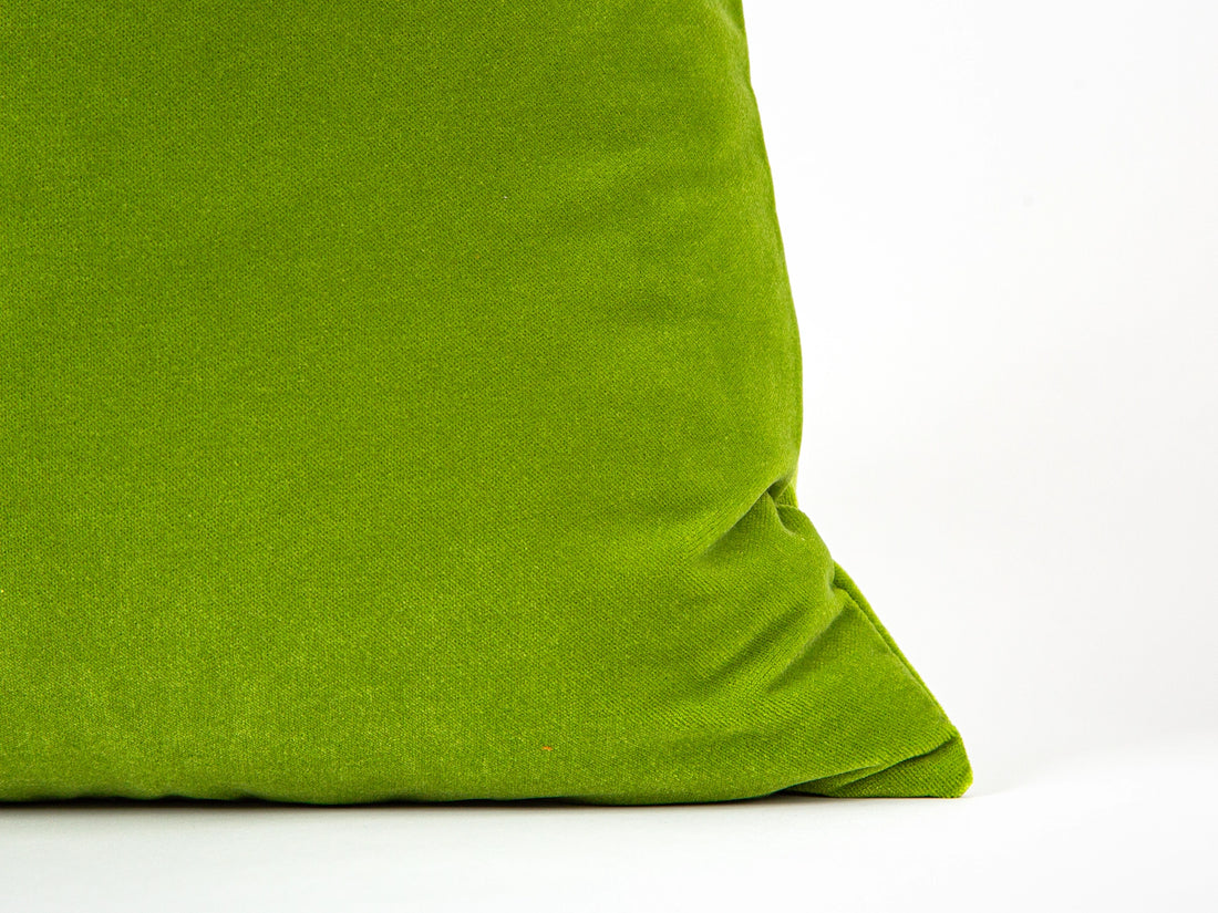 Kiwi Green Velvet Pillow Cover
