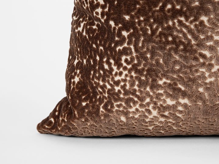 Latte Brown Cut Velvet Pillow Cover