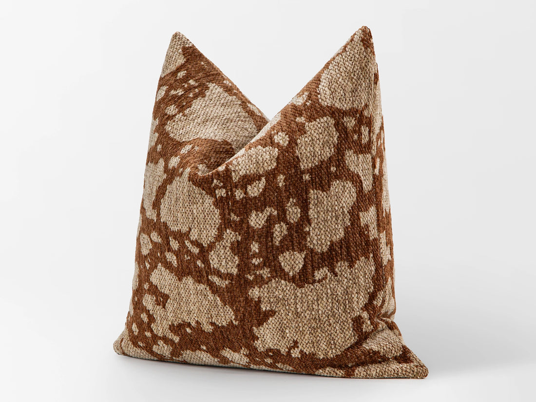 Latte Brown Abstract Leopard Pillow Cover