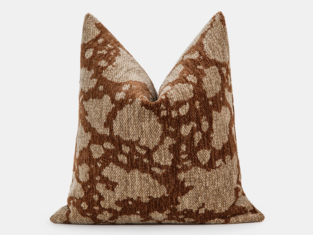 Latte Brown Abstract Leopard Pillow Cover
